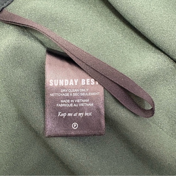 Sunday Best By Aritzia Women’s XS Emerald Green Ruffle Wrap Skirt Flattering All - Picture 7 of 10